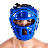 Шолом для боксу синій з пластикової маскою Venum, розмір L