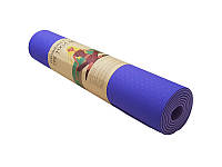 Коврик World Sport для йоги и фитнеса 2слоя, TPE, 6мм, фиолетовый/свело-фиолетовый