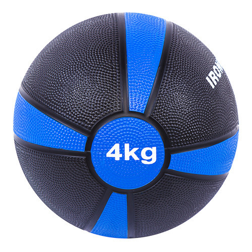 М'яч медичний (медбол) твердий 4кг D=21см, Iron Master чорно-синій