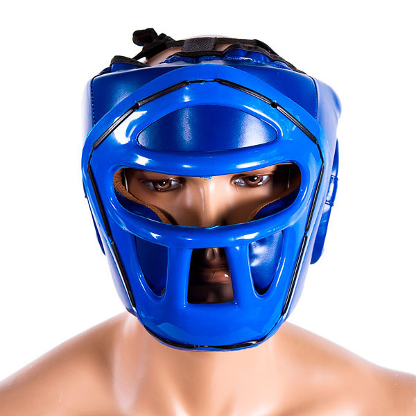 Шолом для боксу синій з пластикової маскою Venum, розмір M