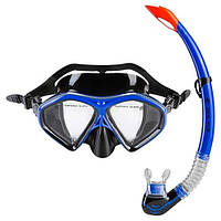 Набір для плавання маска та трубка чорно-синій Dolvor mod. 289PVC