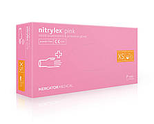 Світло - рожеві нітрилові рукавички Nitrylex Pink XS