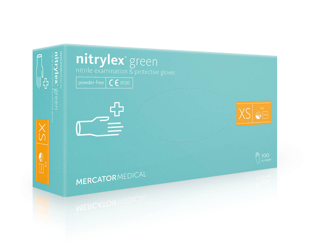 М'ятні нітрилові рукавички Nitrylex Green XS