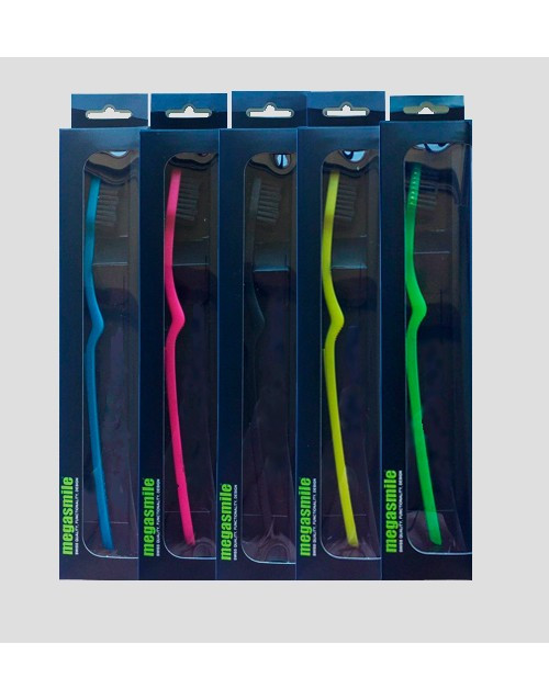 Зубна щітка MEGASMILE "Black Whitening Medium", 1 шт., середньої жорсткості