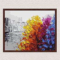 Картина по номерам + багетная рамка Origami Осенние краски города LW 1386 40*50 производство Украина