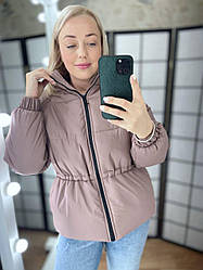 Жіноча куртка на регульованій кулісці весна-осінь 381 (42, 44, 46, 48) (кольори: бежевий, малина, чорний) СП