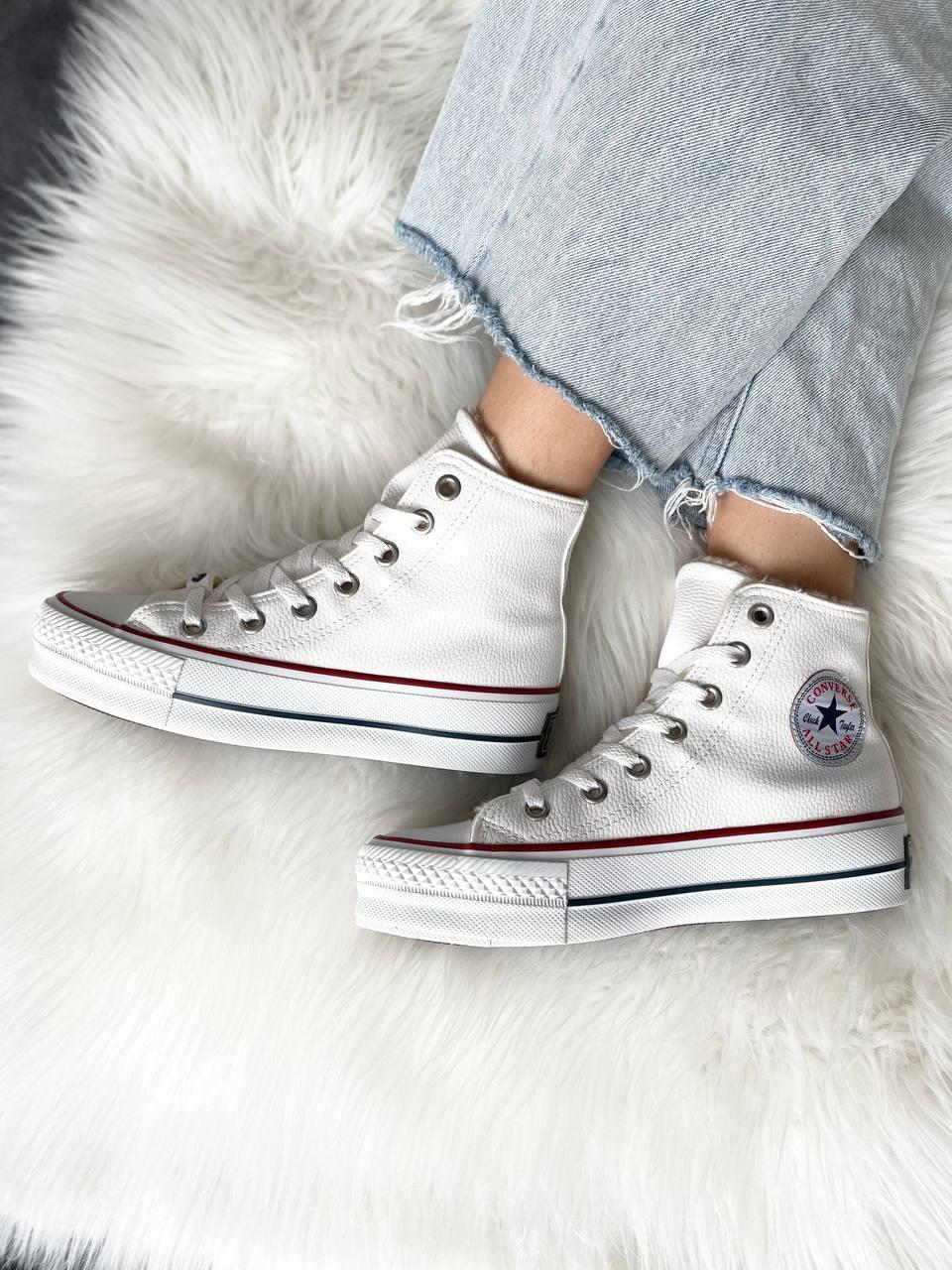 Converse All Star High White Fur