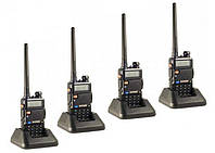 Комплект 4 шт Рация портативная Baofeng UV-5R VHF/UHF 8 Ватт до 10 км + Гарнитура