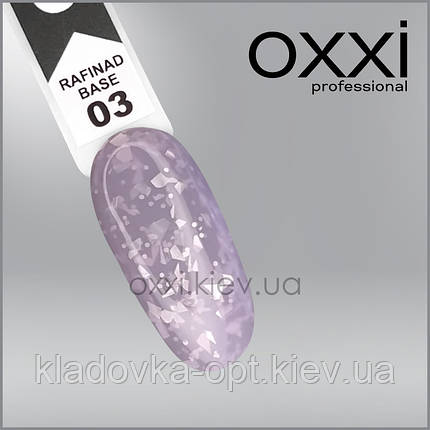 Камуфлююча база з поталлю "RAFINAD BASE" Oxxi Professional №03 (блідо-бузкова), 10 мл, фото 2