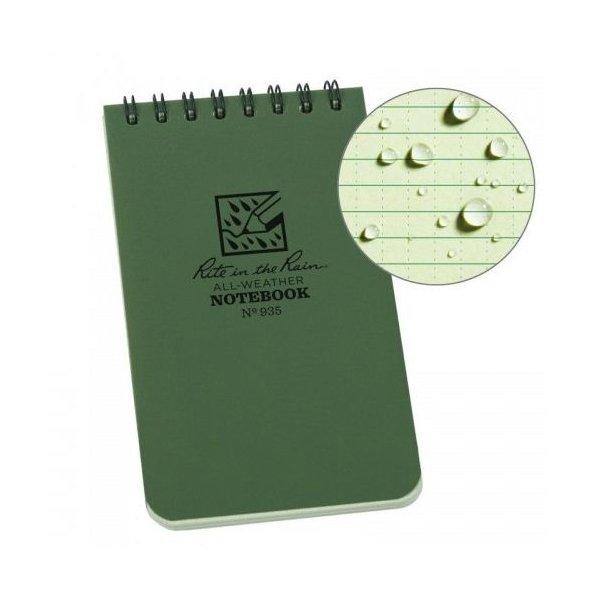 Набір 3 шт Вологостійкий блокнот для використання в поганих погодних умовах Rite in the Rain 50 аркушів Олива, фото 1