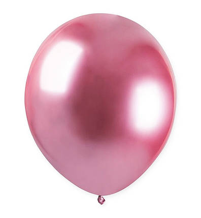 Повітряні кулі (13 см) 10 шт, Італія, рожевий (хром), фото 2