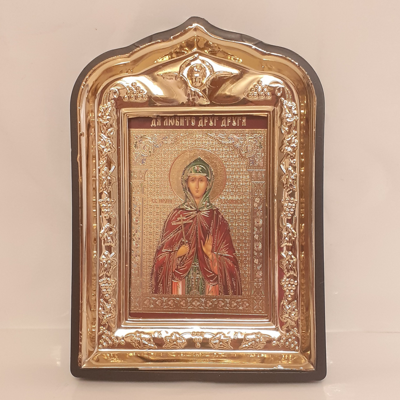 Ікона Євдокія свята благовірна велика княгиня Московська, лик 6х9, у пластиковій чорній рамці