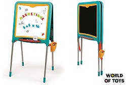 Двосторонній мольберт Smoby Букви і цифри на металевих ніжках з аксесуарами (410307)