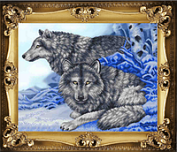 Схема для вышивки бисером Снежные волки Цена указана без бисера