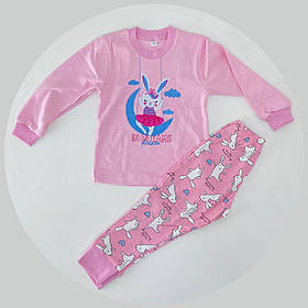 Піжама для дівчаток Зайчик Рожевий блощиць 12853 GABBI Україна зростання 116 см, 6 років