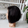 Перука каре з натурального волосся з моновставкою ручної роботи темно-шоколадний IRIS 10"-2natural, фото 4