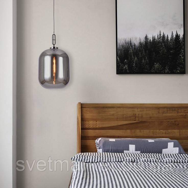 Підвісний сучасний світильник 5660/1 (254*295) BK+SM, фото 1