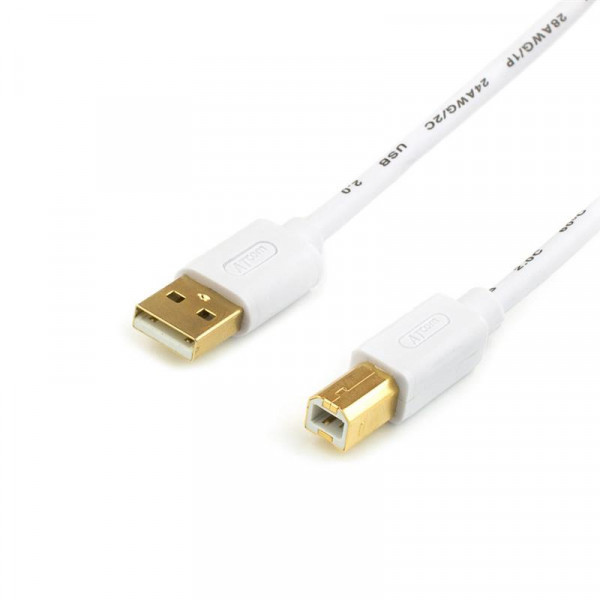 Кабель Atcom USB — USB Type-B V 2.0 (M/M), 0.8 м, білий (14370)
