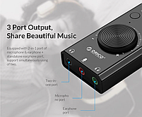 Зовнішня звукова карта Orico SC2-BK USB 2.0 стерео з регулятором гучності, фото 7
