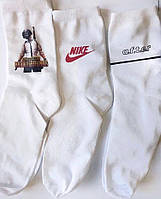 Шкарпетки чоловічі білі з принтами M-XXX