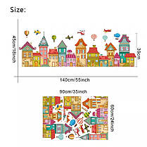 Наклейка в дитячу Веселе кольорове місто (лист 60 х 90 см) Б424-6, фото 2