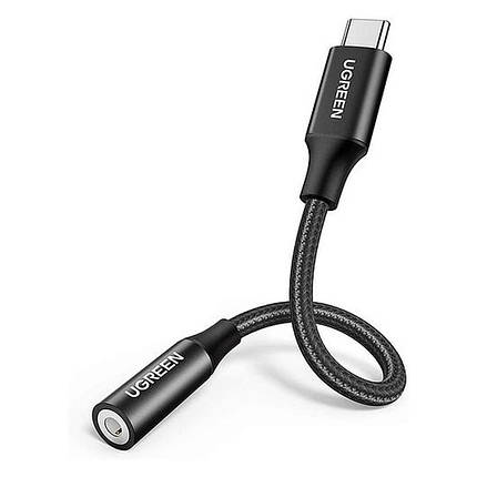 Перехідник USB Type C на 3.5 мм Ugreen для навушників, гарнітури AV142 70858 (Черний), фото 2