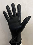 Жіночі сенсорні шкіряні рукавички з підкладкою, фото 4
