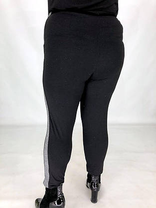 Лосини утеплені чорні великого розміру 6х 7х 8х 9х, фото 2