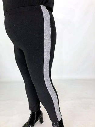 Лосини утеплені чорні великого розміру 6х 7х 8х 9х, фото 3