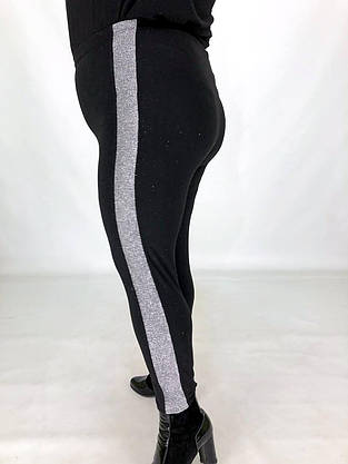 Лосини утеплені чорні великого розміру 6х 7х 8х 9х, фото 4