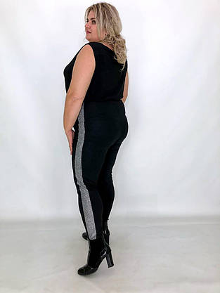 Лосини утеплені чорні великого розміру 6х 7х 8х 9х, фото 5