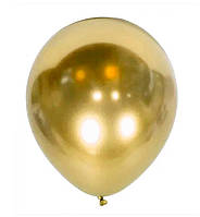Воздушные шары (13 см) 10 шт, Китай, золото (хром)
