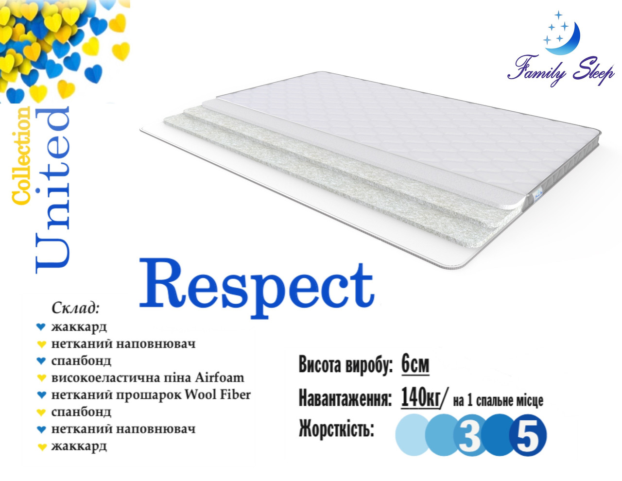 Матрас топпер-футон 6см 90x190 Respect серия UNITED Collection, цена ...