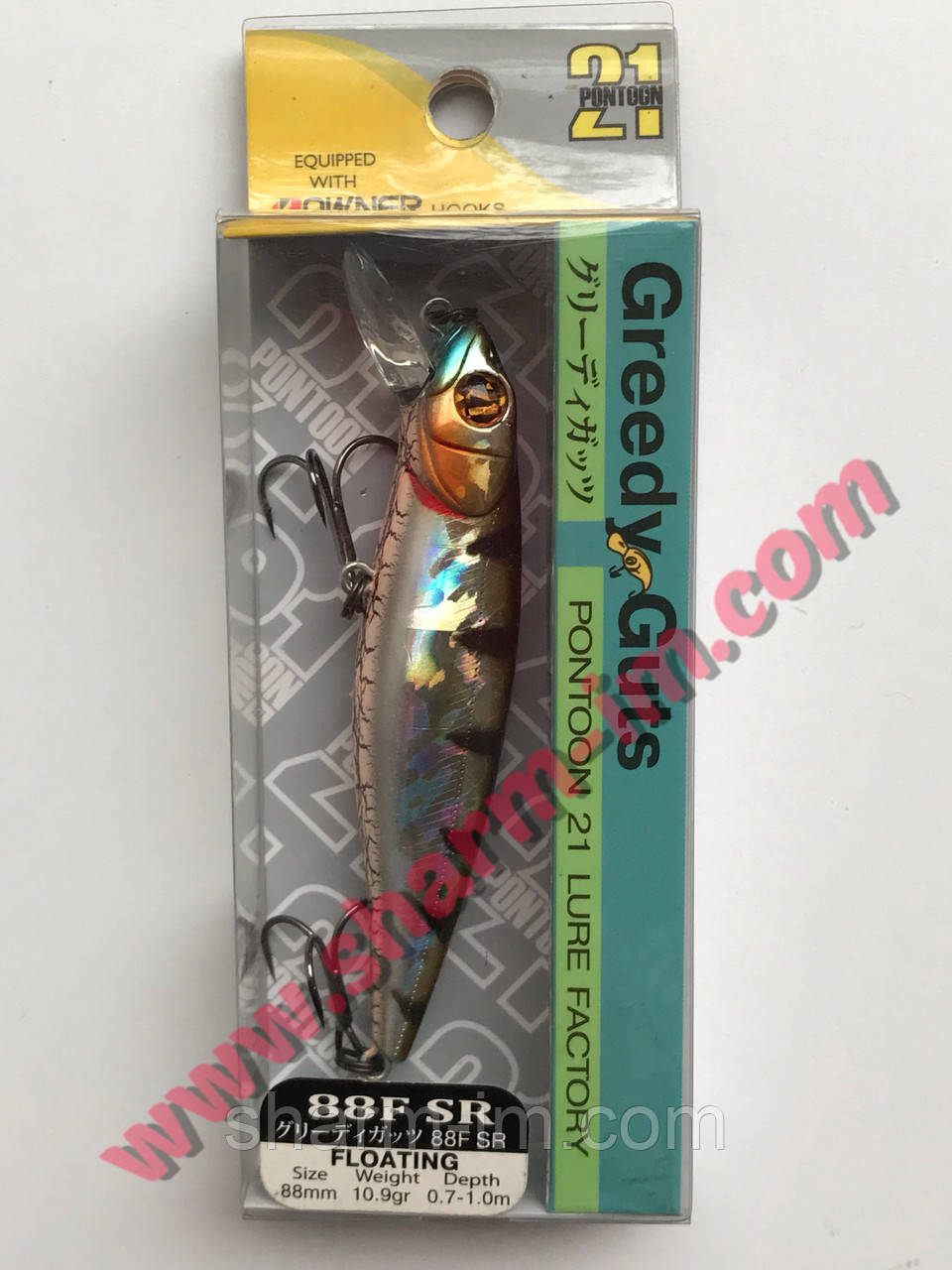 Воблер Pontoon 21 Greedy-Guts 88F-SR Floating 0.7-1 м col. 407 CB Crash HG Perch