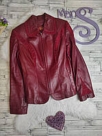 Женская куртка Sirena натуральная кожа красная на молнии Размер 44 S