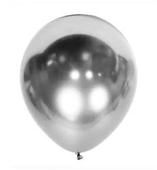 Повітряні кулі (13 см) 10 шт, Китай, срібло (хром)