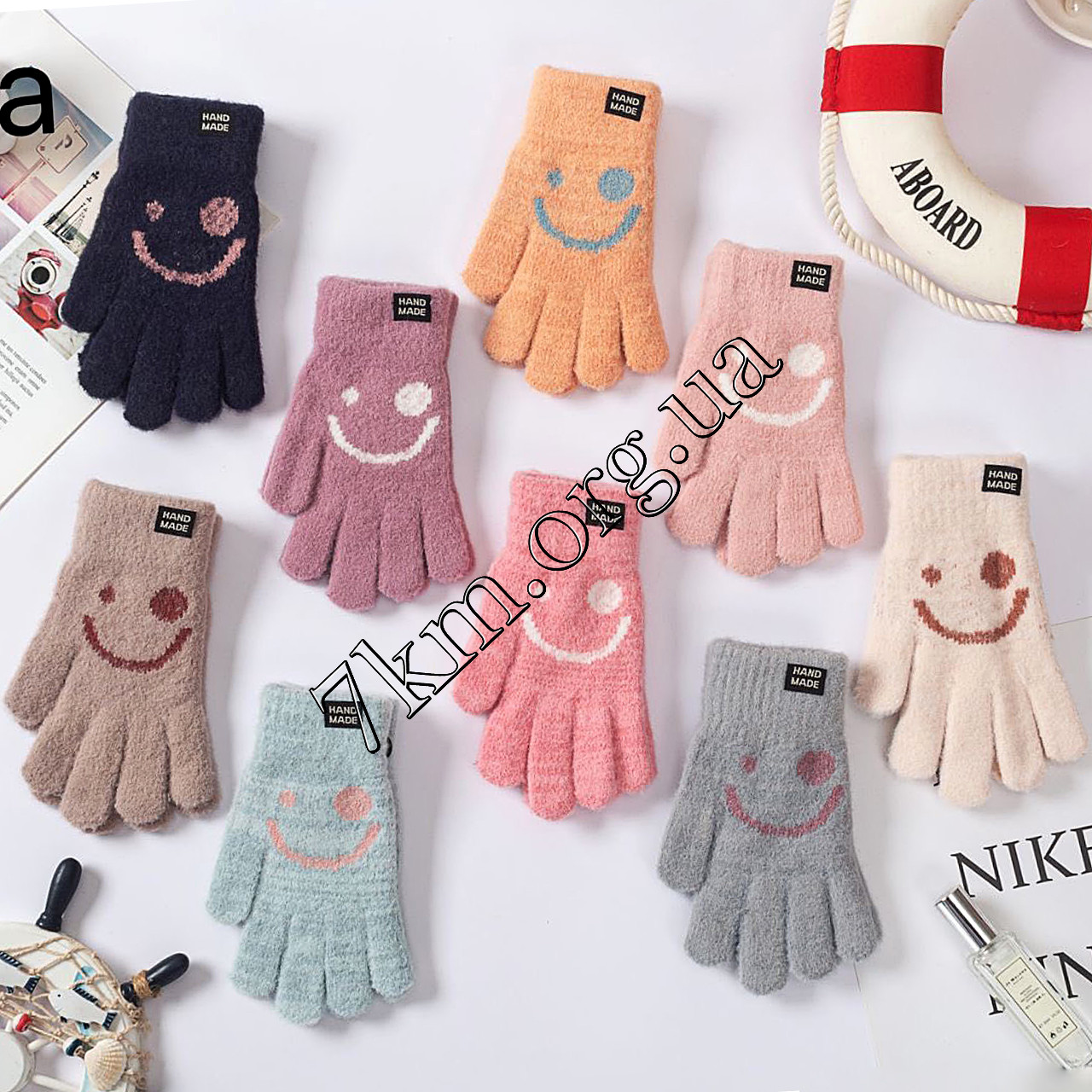 Рукавички дитячі одинарні для дівчаток 6-8 років "Посмішка" Оптом 0663 M, фото 1