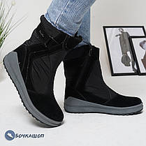 Дутики жіночі чорного кольору зимові, фото 4