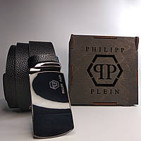 Мужской кожаный автоматический ремень Philipp Plein / PP / Филипп Плейн