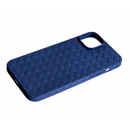 Чохол Шкіра Плетіння для Apple iPhone 14 Plus Blue, фото 3