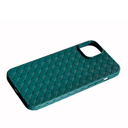 Чохол Шкіра Плетіння для Apple iPhone 14 Plus Green, фото 3