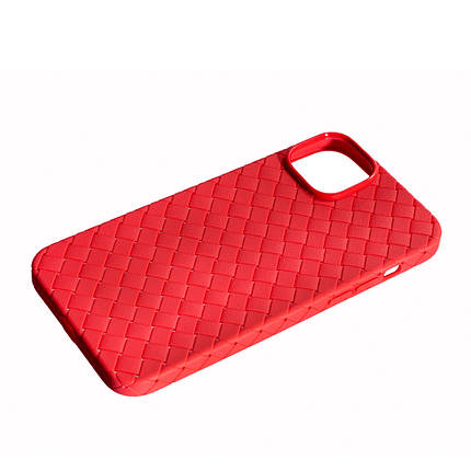 Чохол Шкіра Плетіння для Apple iPhone 14 Plus Red, фото 3