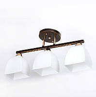 Люстра стельова 3-х лампова бронзова для спальні, кухні SH-7204/3 KFG