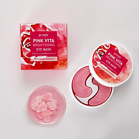 Осветляющие патчи для глаз на основе эссенции розовой воды PETITFEE Pink Vita Brightening Eye Mask 60шт