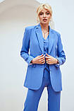 Жіночий класичний костюм Трійка Люкс синій (різні кольори) XS S M, фото 5