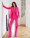 Жіночий класичний костюм Трійка Люкс рожевий (різні кольори) XS S M L, фото 3