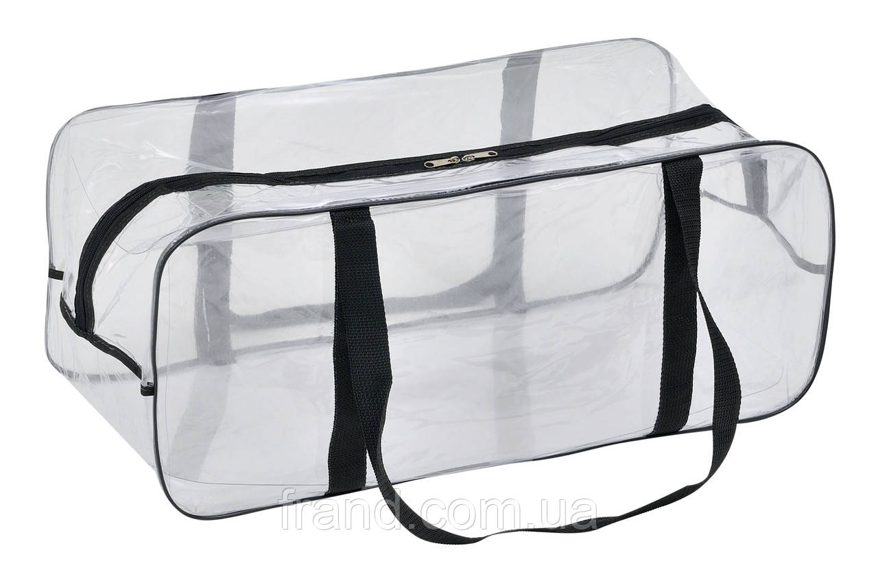 Прозрачная сумка в роддом XL черная 60х25х30 см - фото 1 - id-p1649285478
