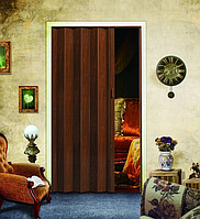 Двері-гармошка 100 см ширина глухі Дуб темні розсувні міжкімнатні для душових, коморі метрові