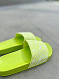 Balenciaga Slides Small Logo Neon Green, фото 5