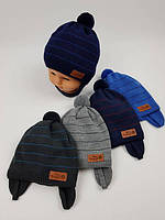 Красива дитяча шапка Осінь Польща 46-48 розмір 9 12 18 місяців 2 роки синя